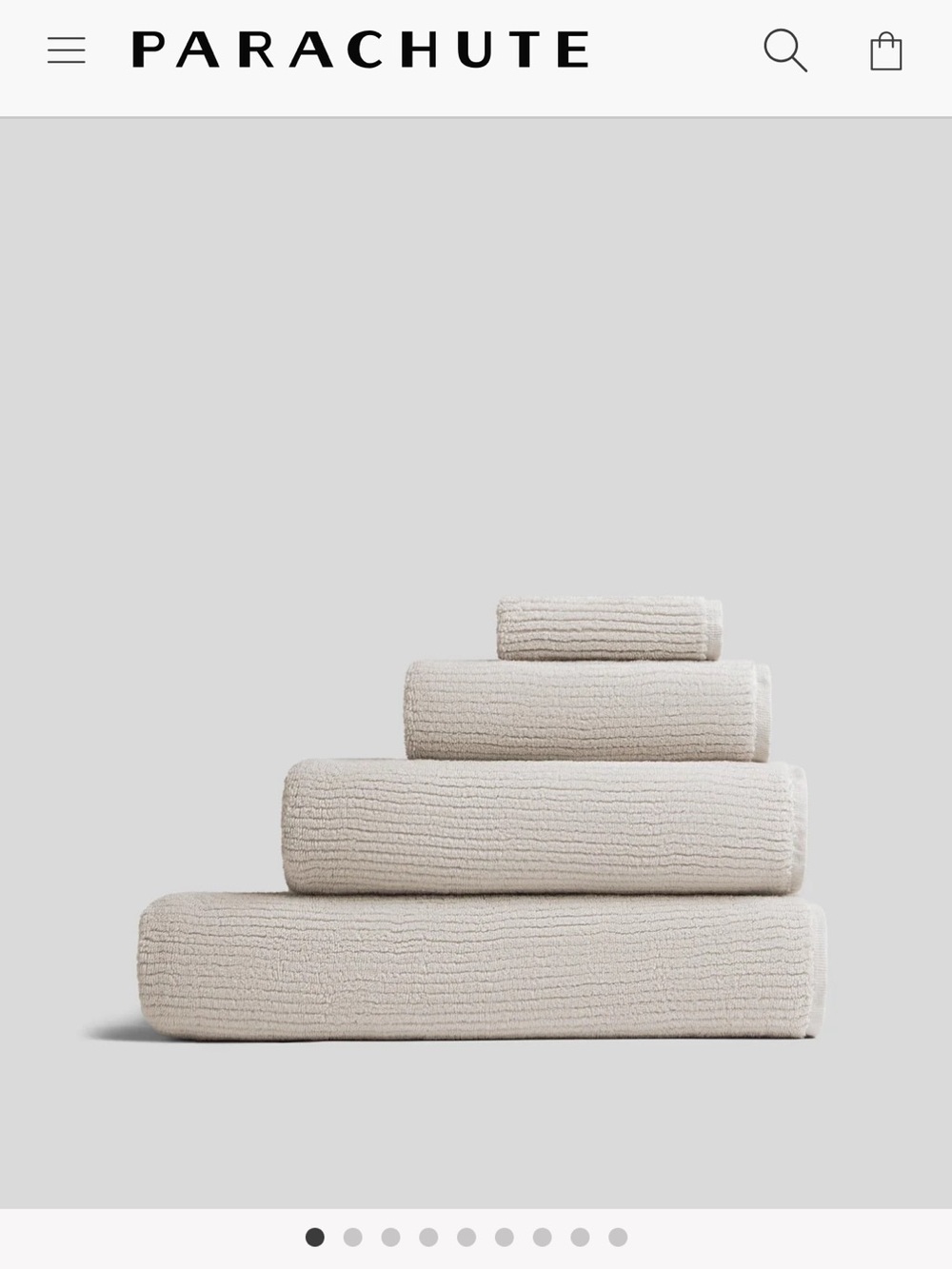 Parachute Ribbed Bath Towel - Natural Cream